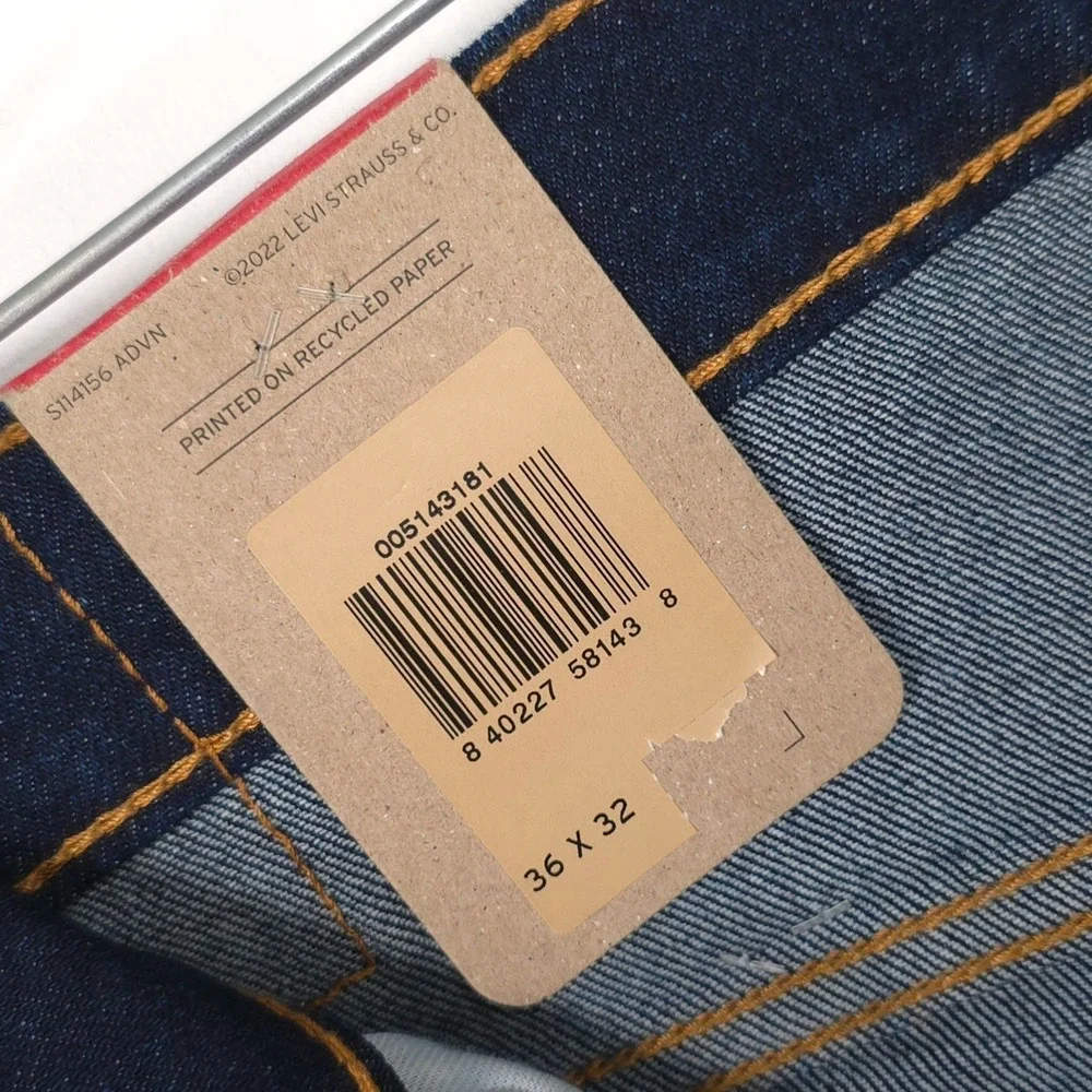 LEVIS 514 Mens New Jeans Straight 36X31 Dark Wash Stretch 00514-3181